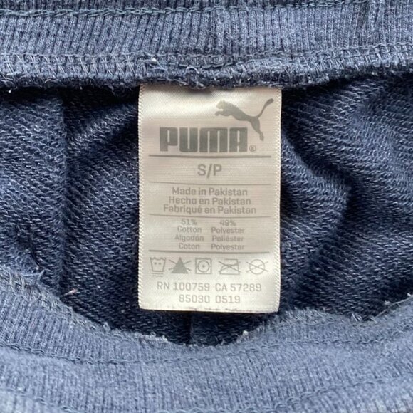 Puma Mens Sweatpants Small Tapered Leg Drawstring Activewear Casual Blue Classic - Picture 6 of 9